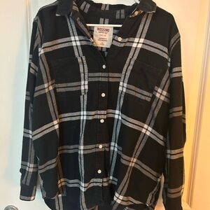 Mossimo Black and White Plaid Shirt